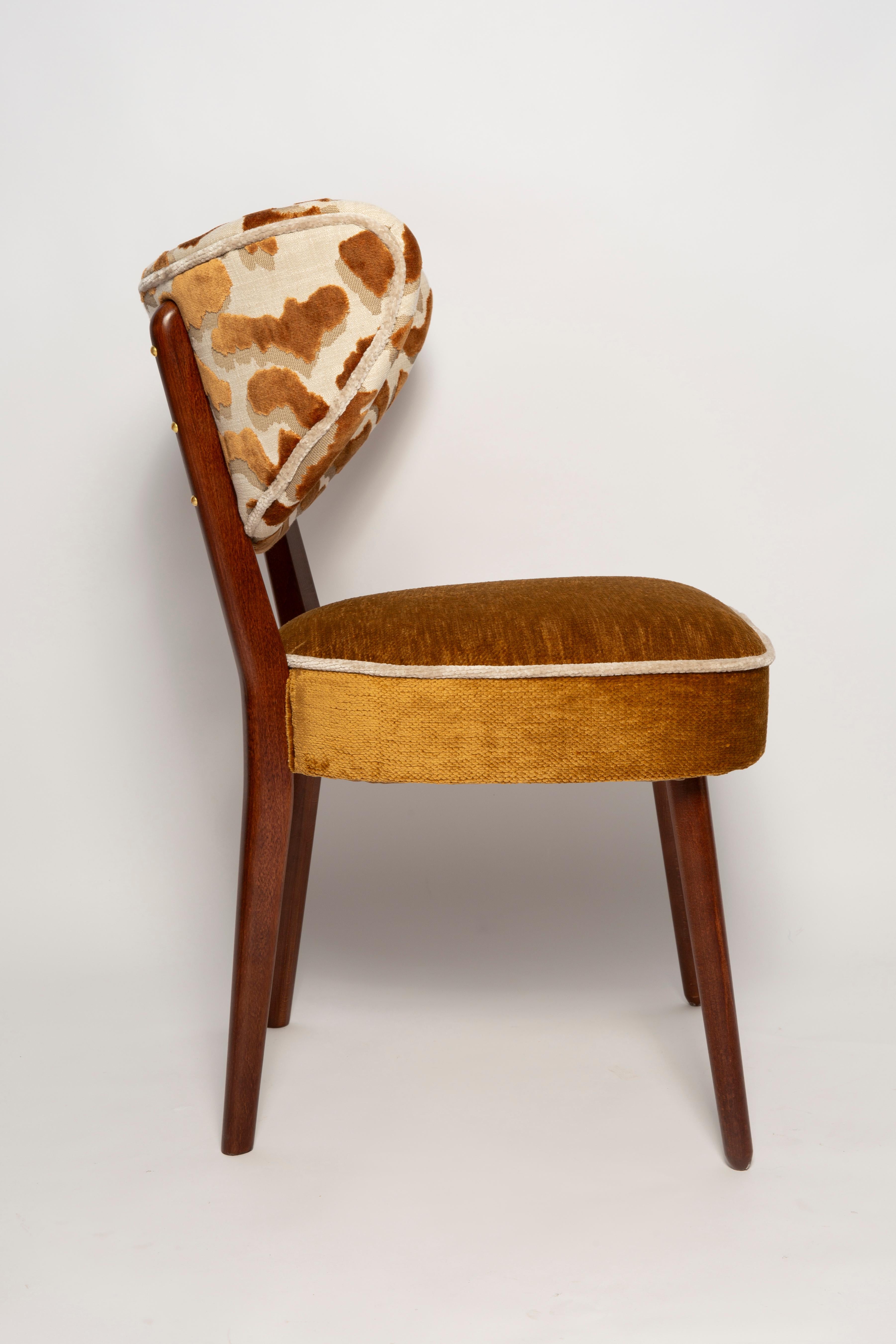 Mid-Century Modern Six Vintola Studio Dining Chairs, Casamance Nimbus Fabric, Europe, Poland For Sale