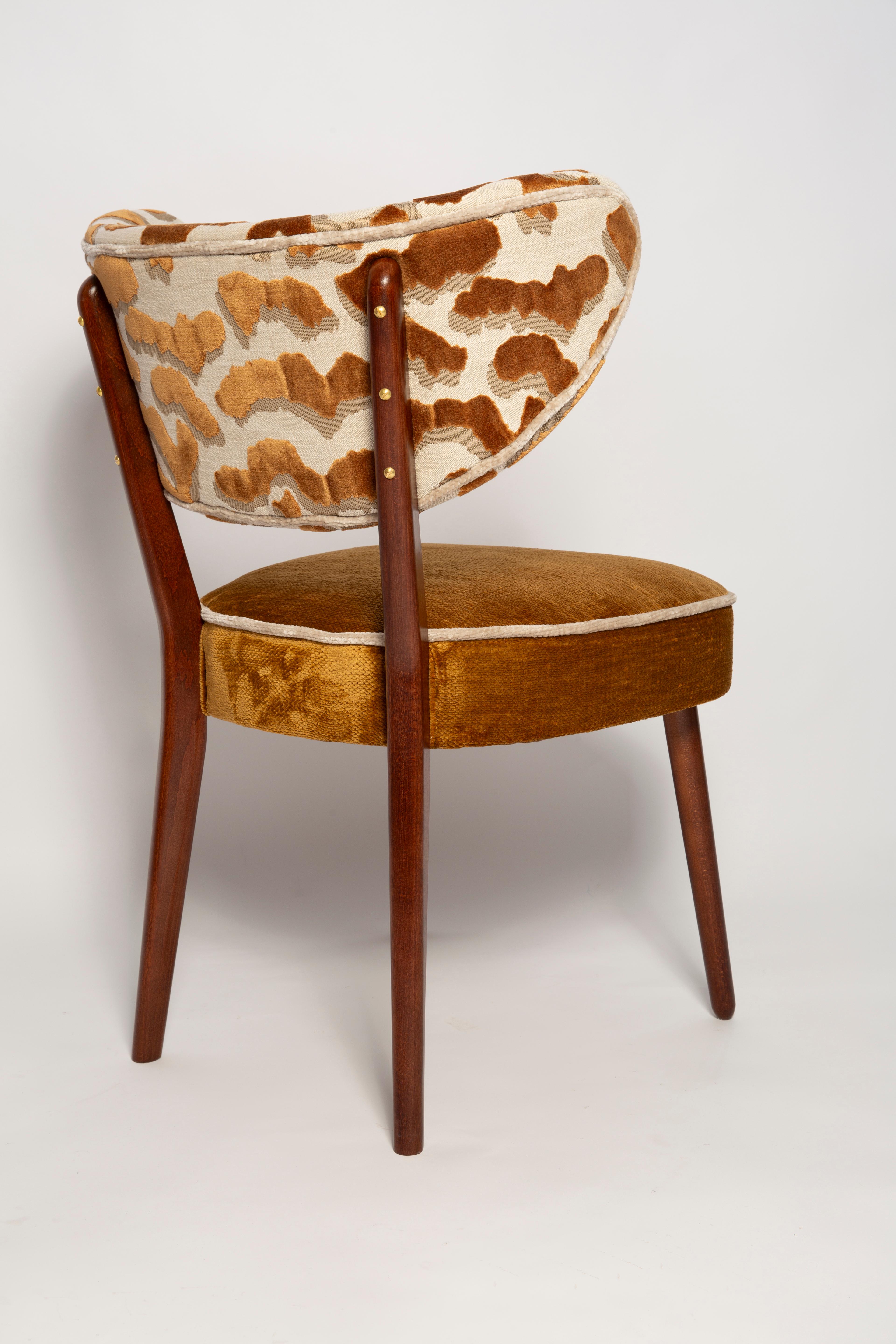 Hand-Crafted Six Vintola Studio Dining Chairs, Casamance Nimbus Fabric, Europe, Poland For Sale