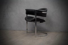 Six chaises en cuir et chrome Vittorio Introini pour Mario Sabot:: 1970