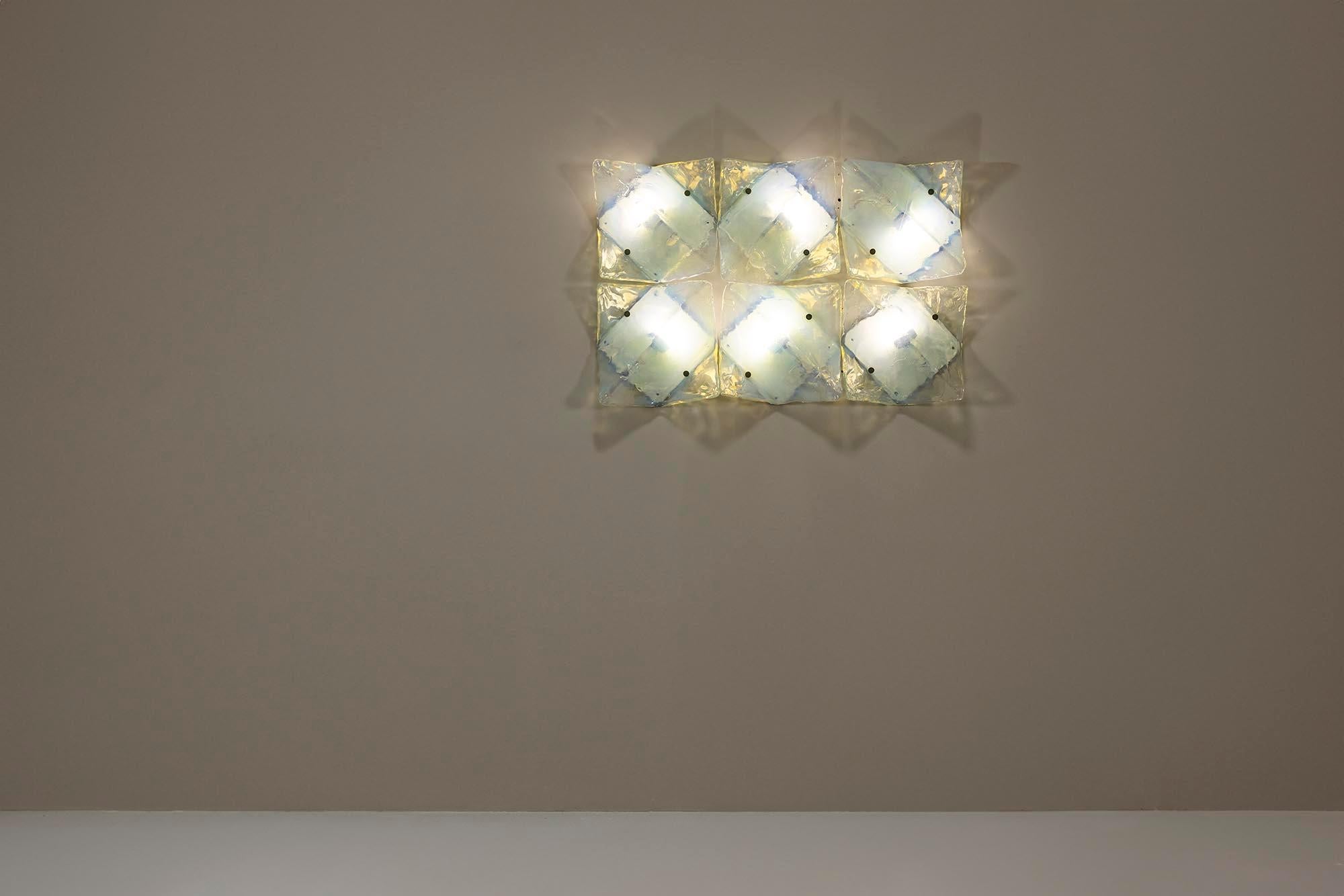 Mid-Century Modern Six Wall Lamps Model LP 253 by Carlo Nason for AV Mazzega, Italy 1970s For Sale