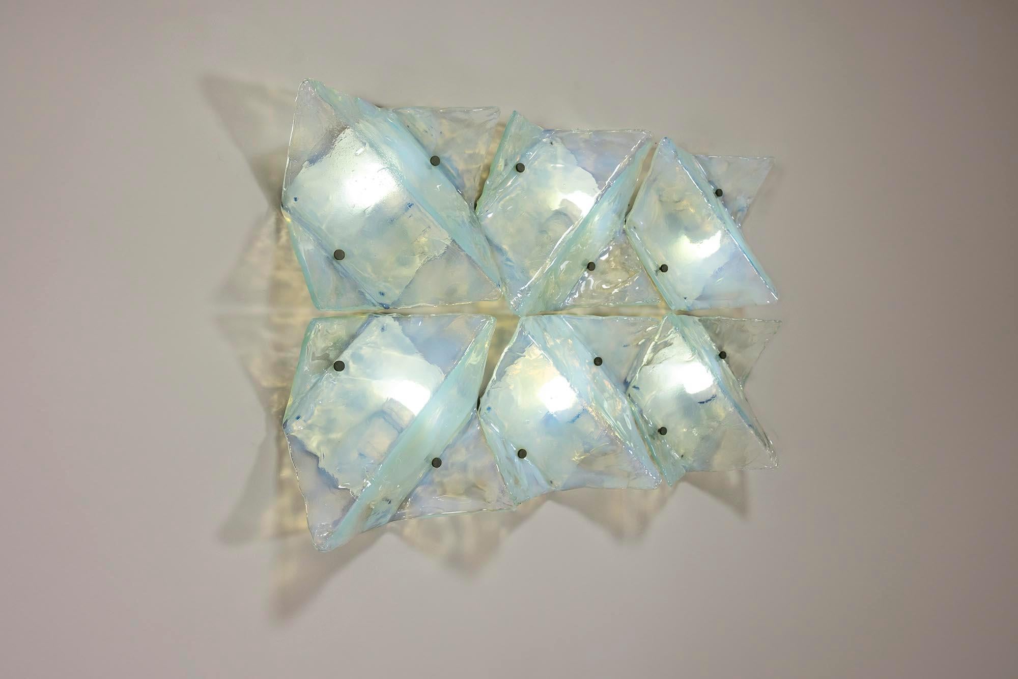Late 20th Century Six Wall Lamps Model LP 253 by Carlo Nason for AV Mazzega, Italy 1970s For Sale