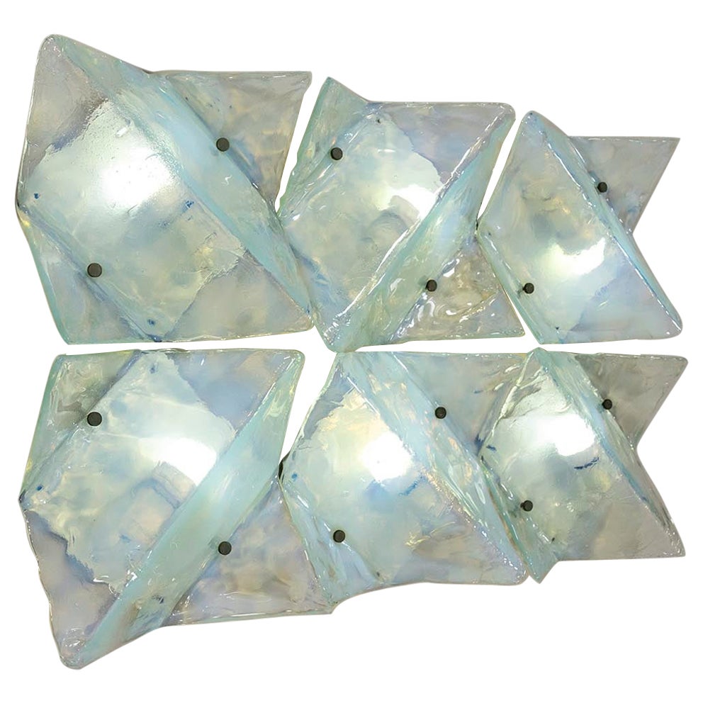 Six lampes murales modèle LP 253 de Carlo Nason pour AV Mazzega, Italie, années 1970 en vente