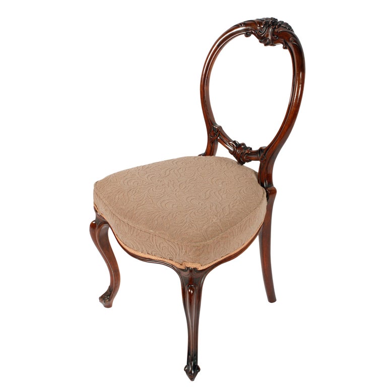 Six Walnut Cabriole Leg Chairs For Sale at 1stDibs