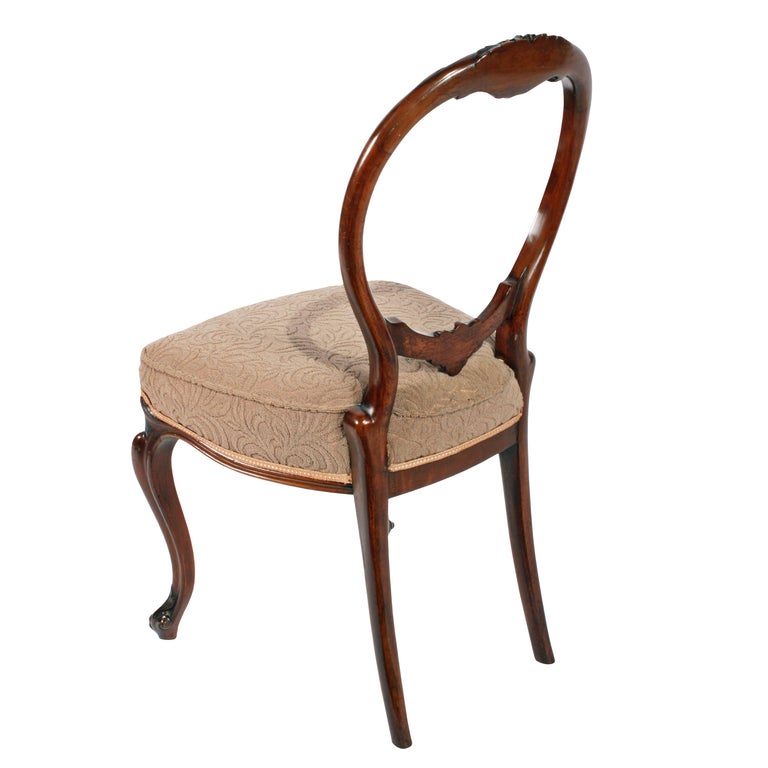 Six Walnut Cabriole Leg Chairs For Sale at 1stDibs