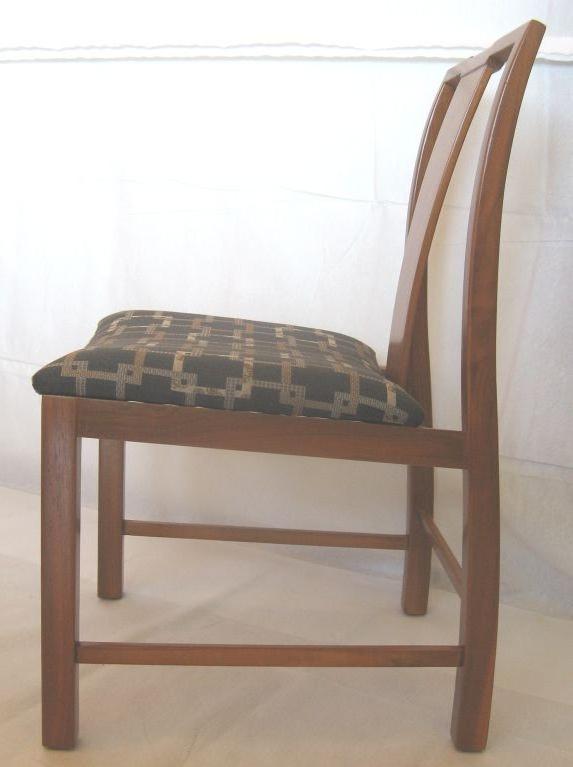 Américain Michael Taylor 6 chaises de salle à manger en noyer de la collection Baker Furniture Far East des années 1950 en vente