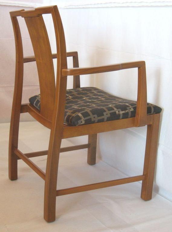 Mid-20th Century Michael Taylor Walnut 6 Dining Chairs Baker Furniture Far East Collection 1950s For Sale