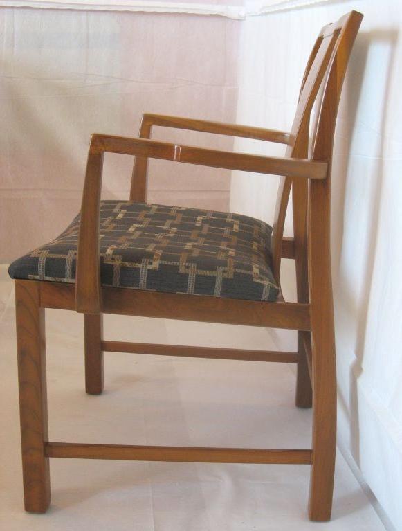 Michael Taylor 6 chaises de salle à manger en noyer de la collection Baker Furniture Far East des années 1950 en vente 1