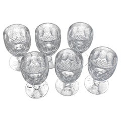 Six Waterford Water Glasses Or Wine Glasses, Pristine Condition.
