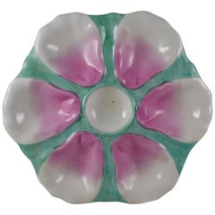 Six-Well French Porcelain Oyster Plate, Late 19th Century