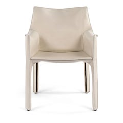 Six White Mario Bellini Cab 413 Armchairs