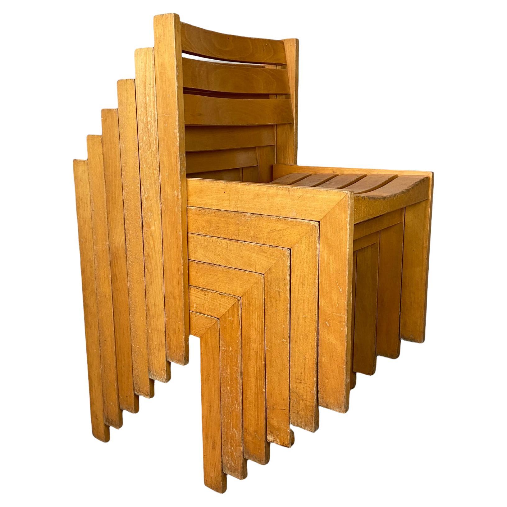 Six “Wilkhahn” Stacking Chairs For Sale