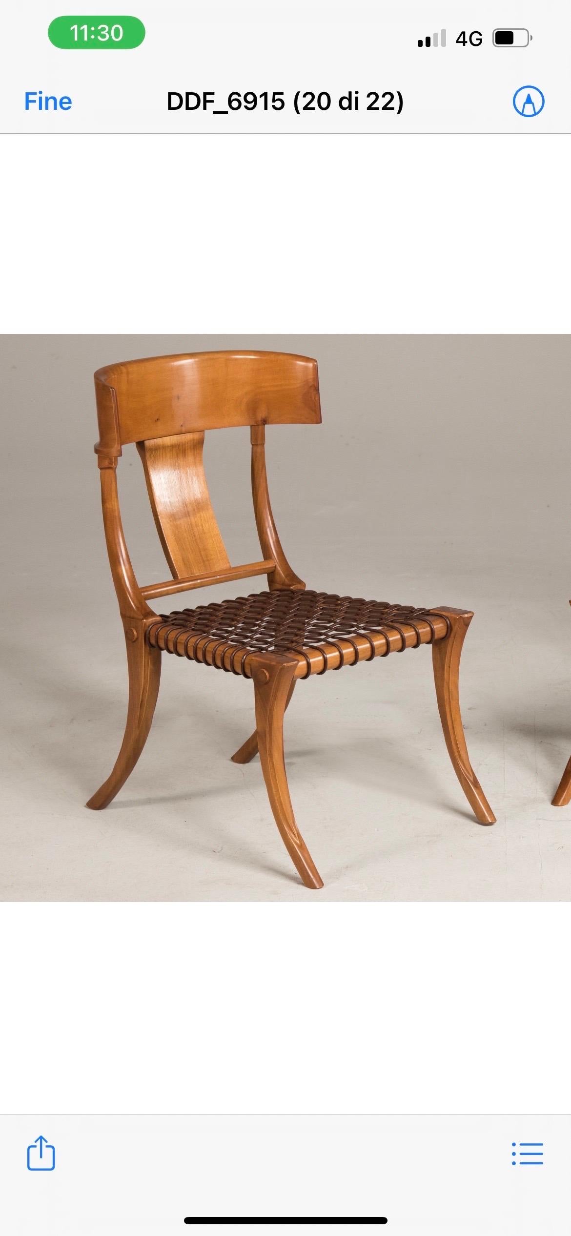 Six chairs wooden color - brown woven leather 
Shipping To Paris 300€ not included 
