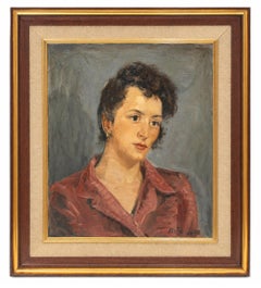 Retrato femenino - Óleo sobre tela - Firmado y enmarcado
