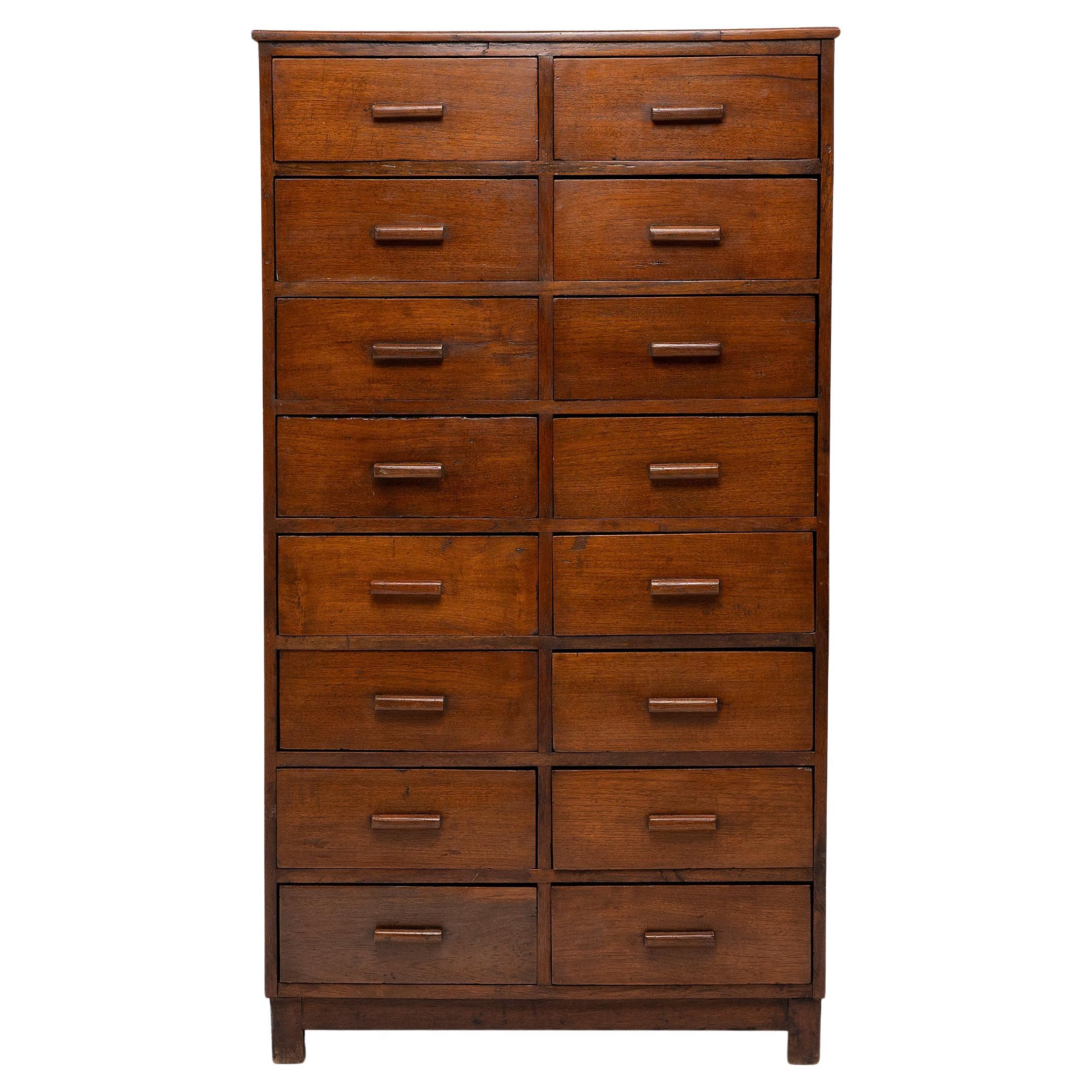 Sixteen Drawer Chinese Collector's Cabinet, c. 1900 For Sale