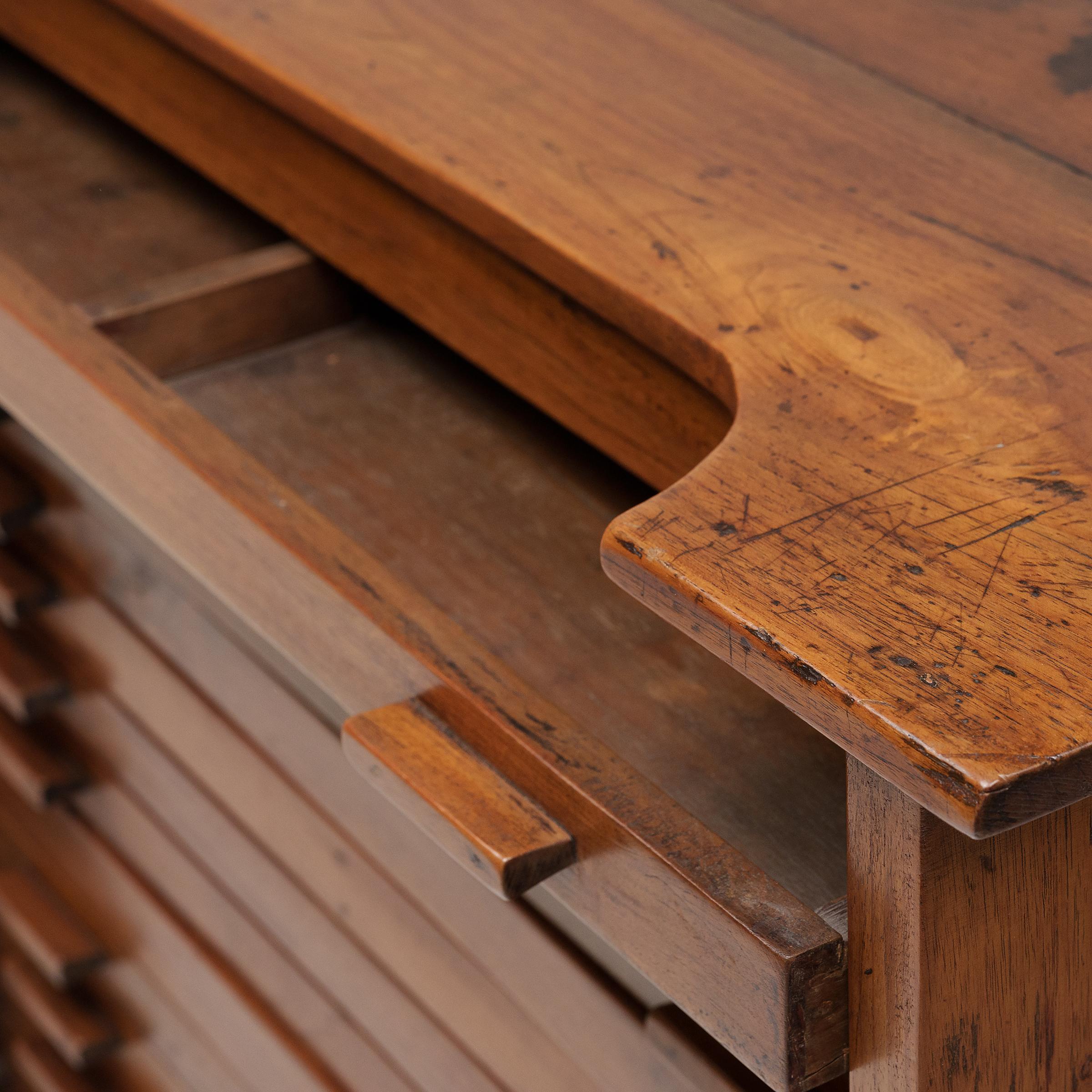 Sixteen Drawer Printer's Cabinet, c. 1900 In Good Condition In Chicago, IL