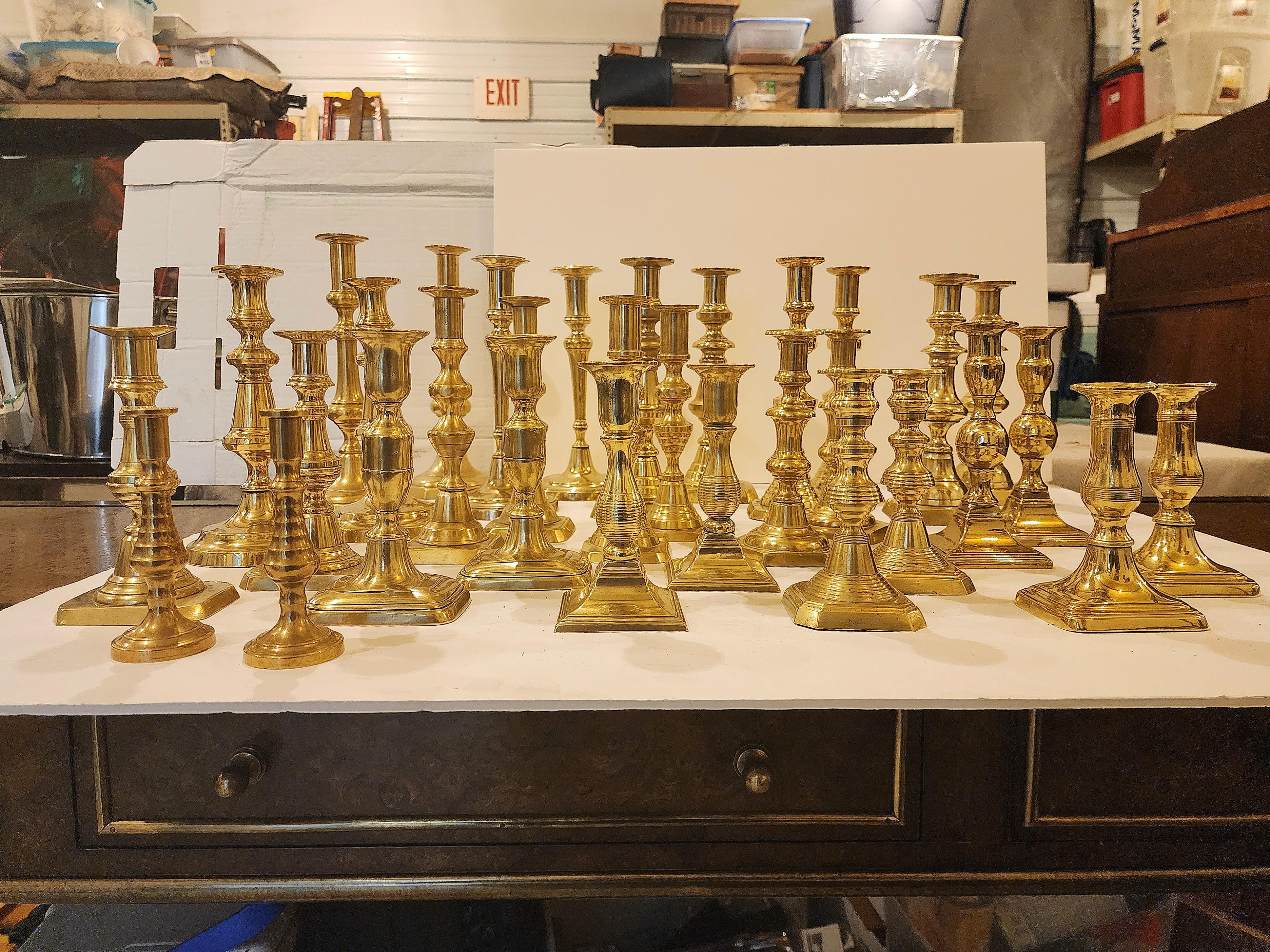 16 Pairs of 19th Century Brass Candlesticks  14