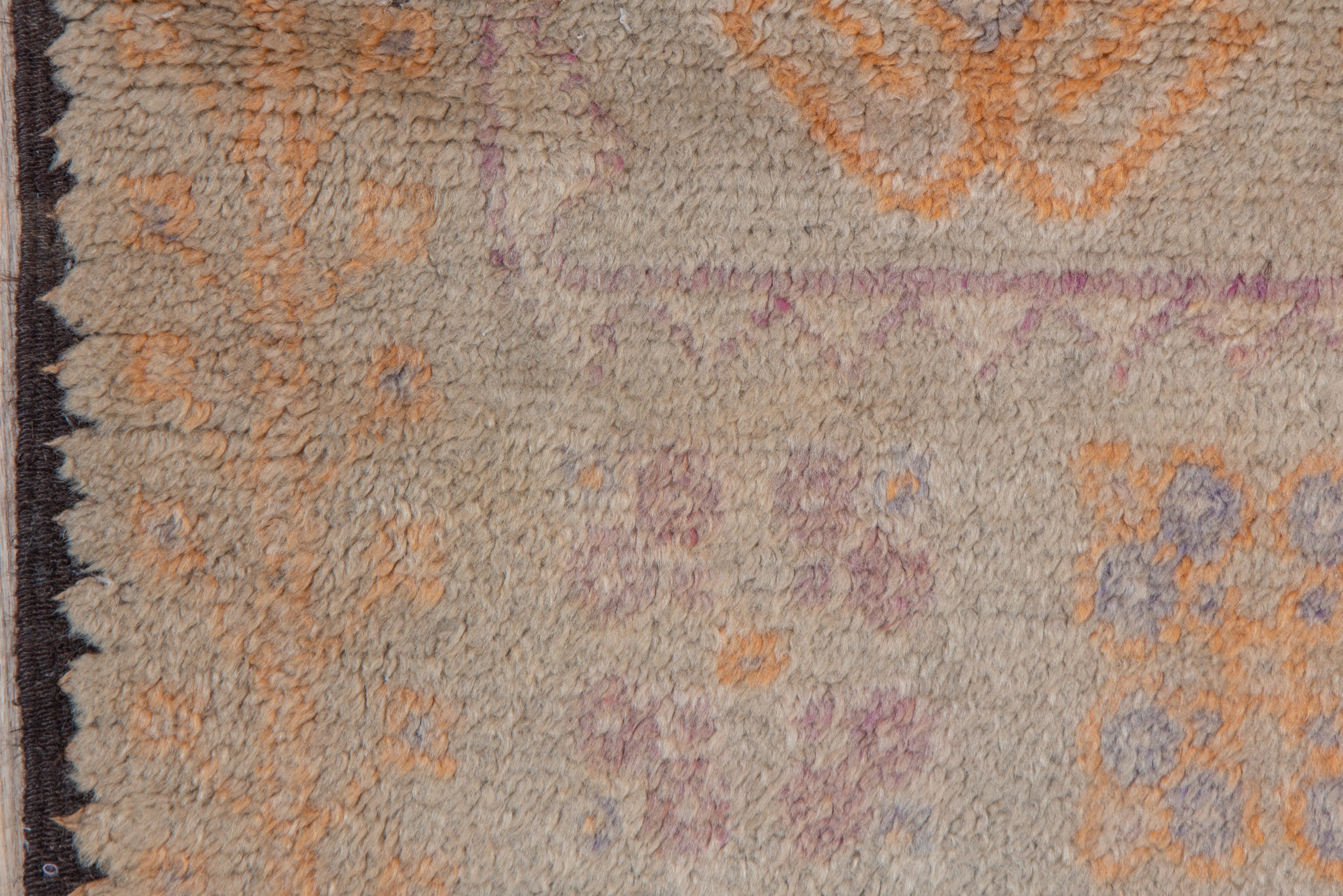20th Century Sixteen Pink and Orange Motif Moroccan Rug For Sale