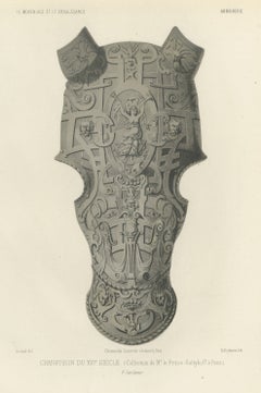 Sixteenth Century Chanfron, Soltykoff Collection, Antique Print, 1851