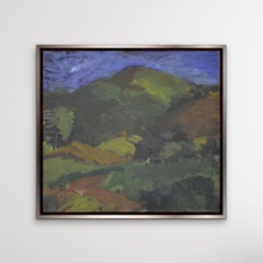 SIXTEN LUNDBOHM Expressionist Swedish Landscape Blue Green o/c Sweden Circa 1939