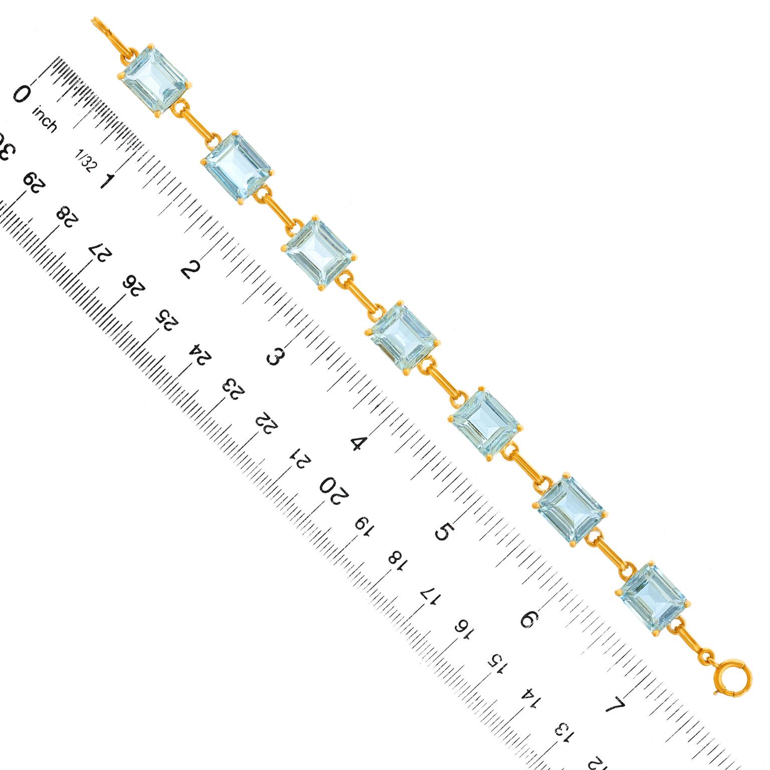 Sixties Aquamarine Bracelet For Sale 1