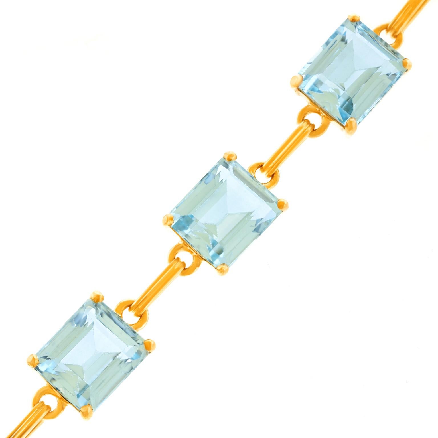 Sixties Aquamarine Bracelet For Sale 2