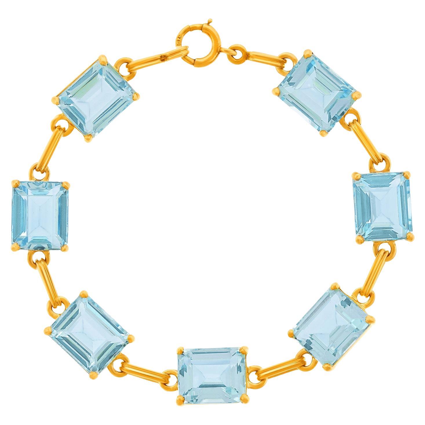 Sixties Aquamarine Bracelet For Sale