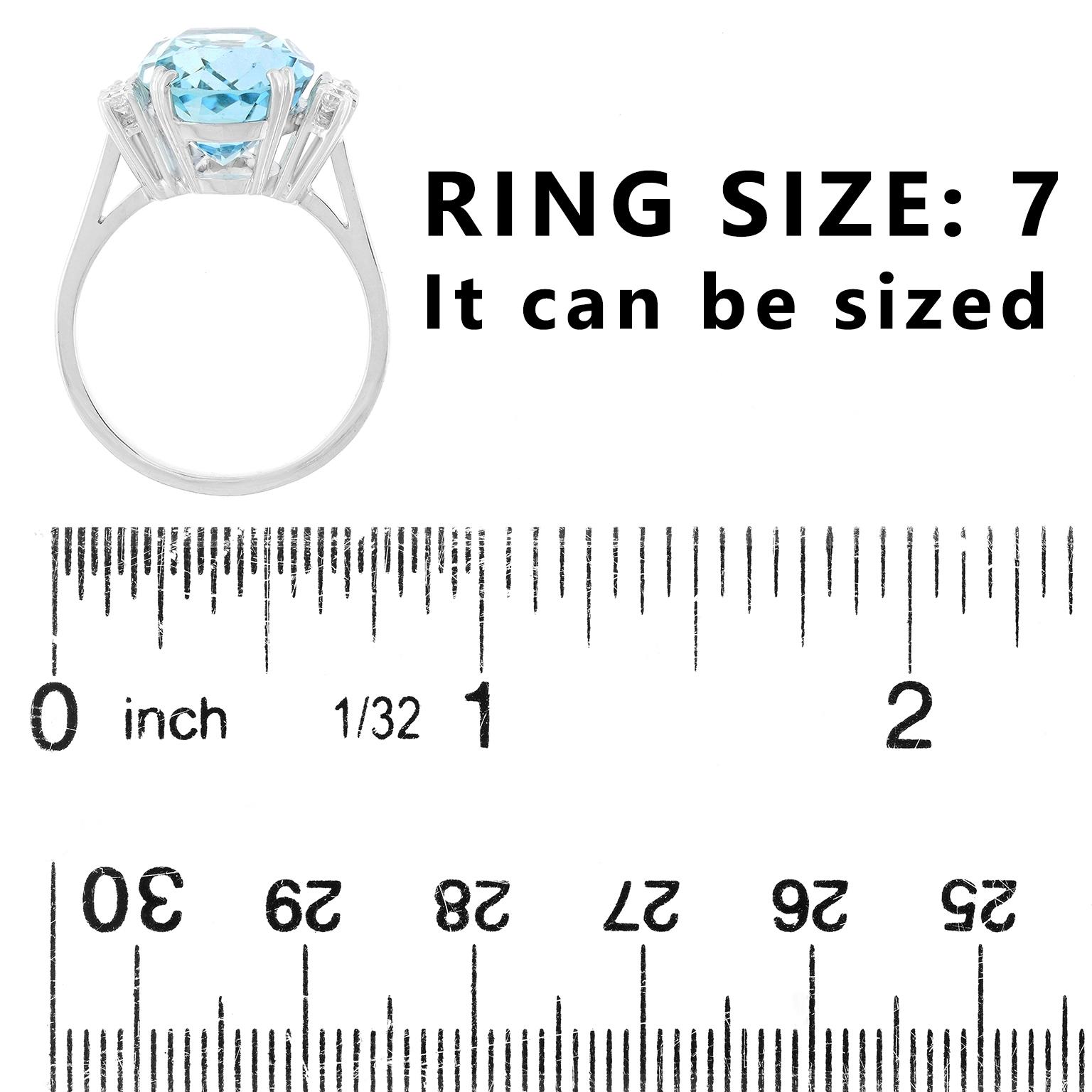 Sixties Aquamarine & Diamond Ring For Sale 1