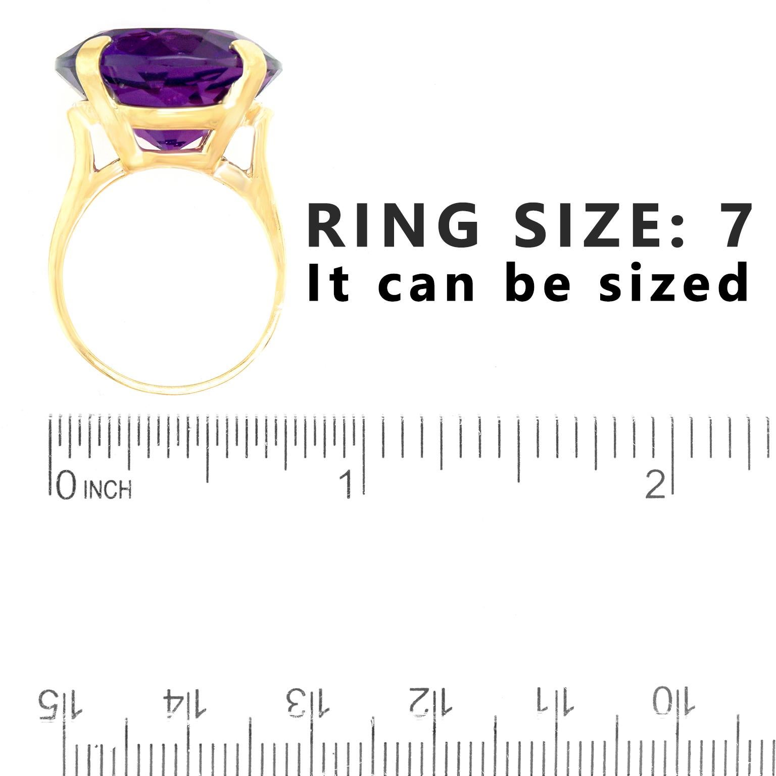 Sixties Chic Amethyst-Set Gold Ring 1