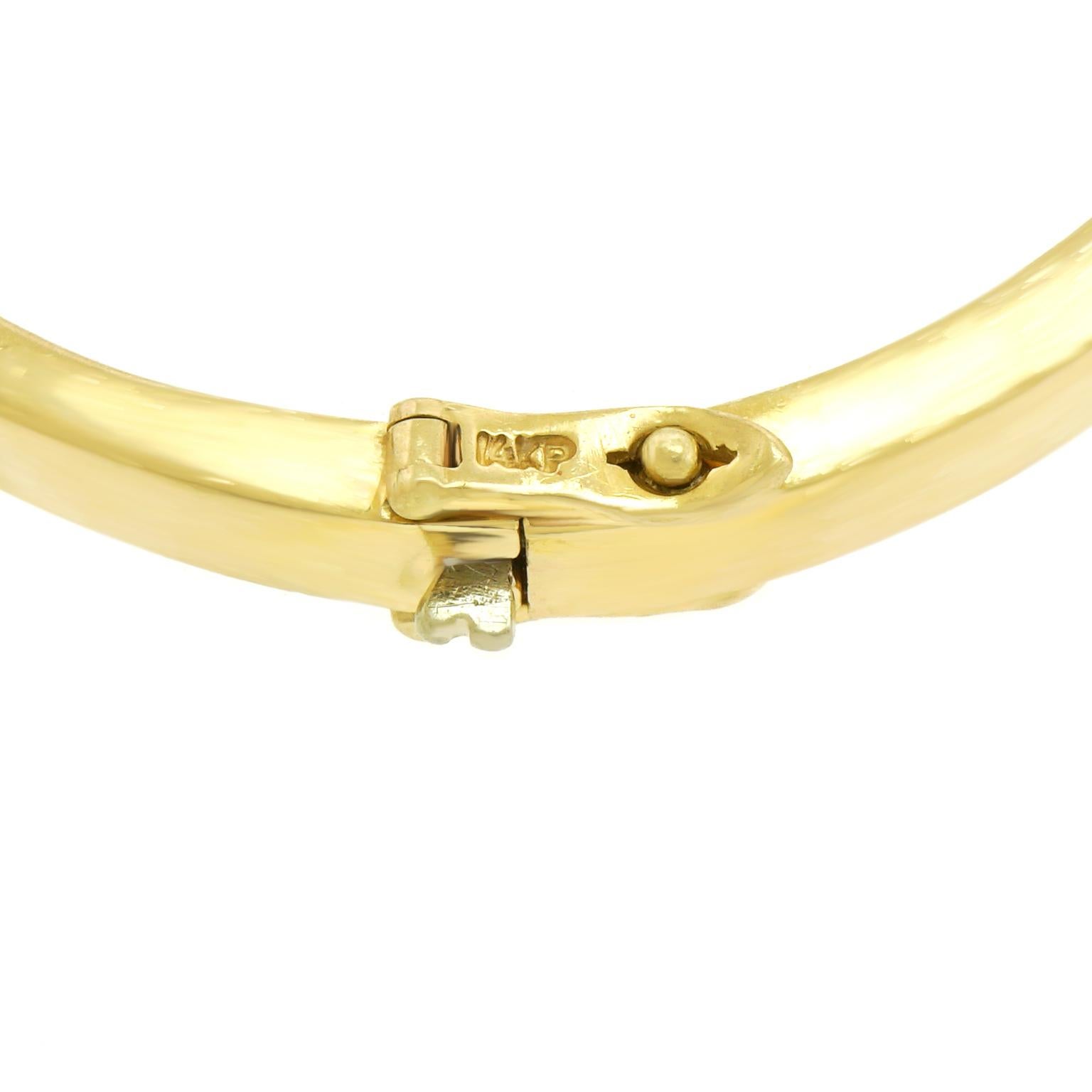 Women's 1960s Daytime Diamonds Gold Bangle Bracelet