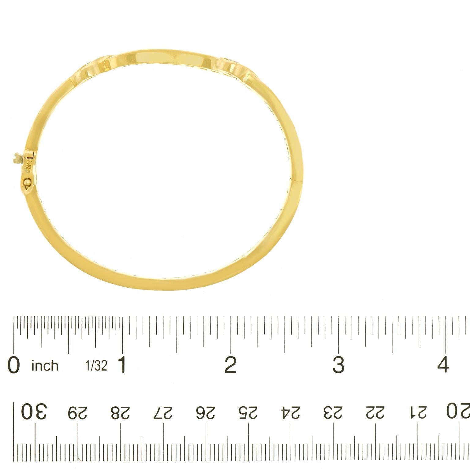 1960s Daytime Diamonds Gold Bangle Bracelet 1