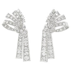 Sixties Diamond-Set Platinum Earrings