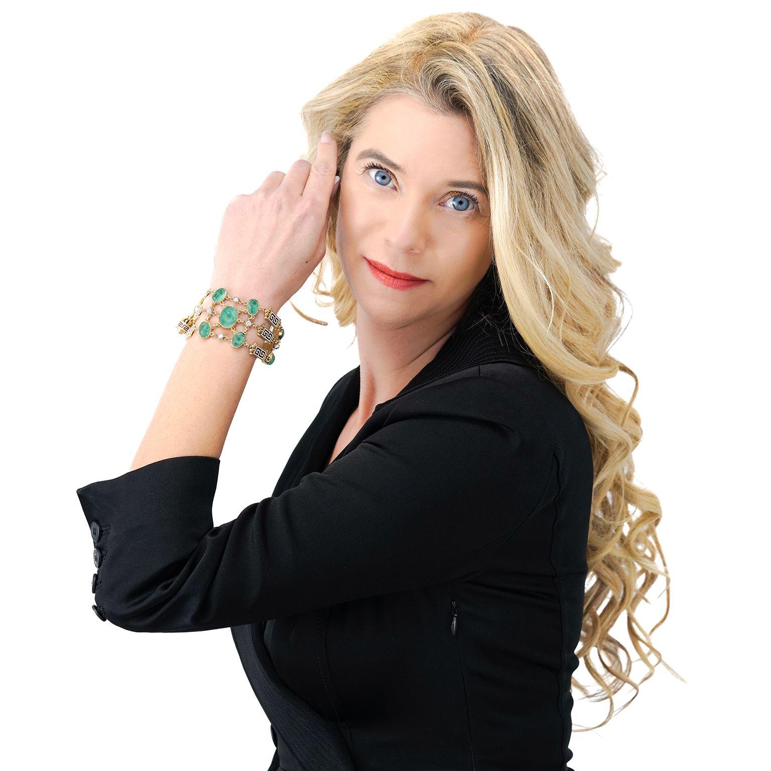 Smaragd- und Diamantarmband aus den Sechzigern im Angebot 3
