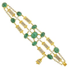Bracciale con smeraldi e diamanti degli anni Sessanta