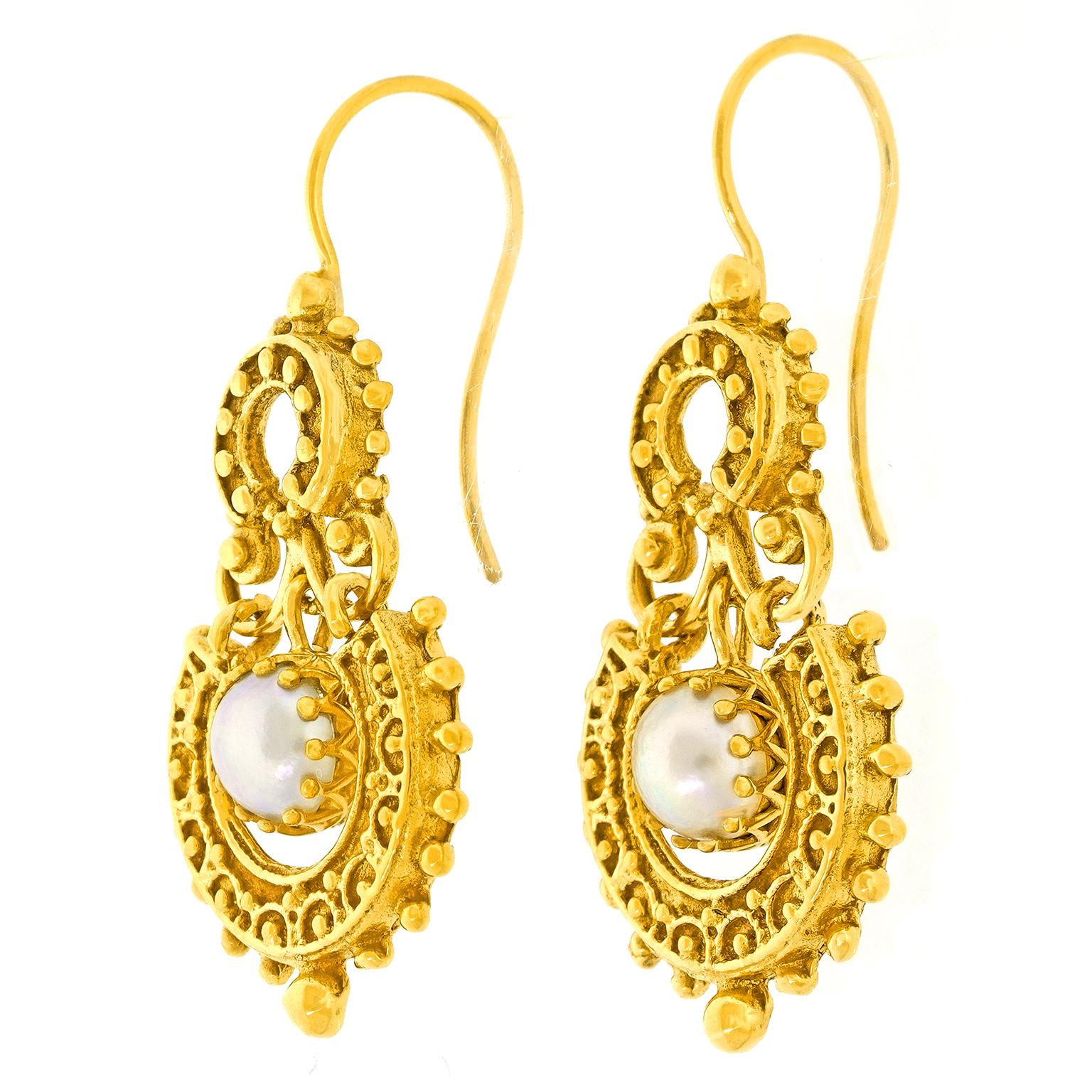 Néo-étrusque Boucles d'oreilles étrusques des années 60 en vente