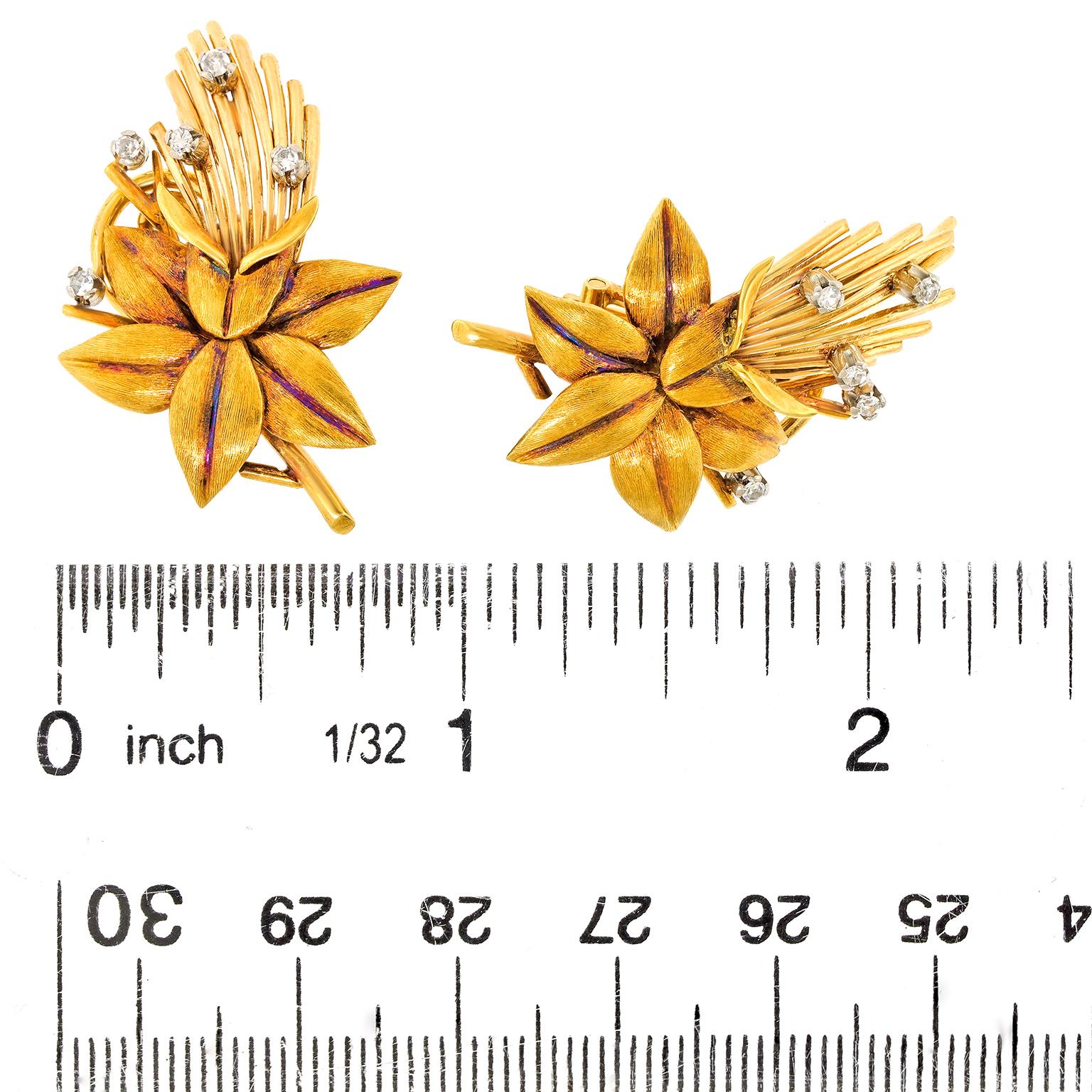 Orecchini floreali anni '60 in vendita 1