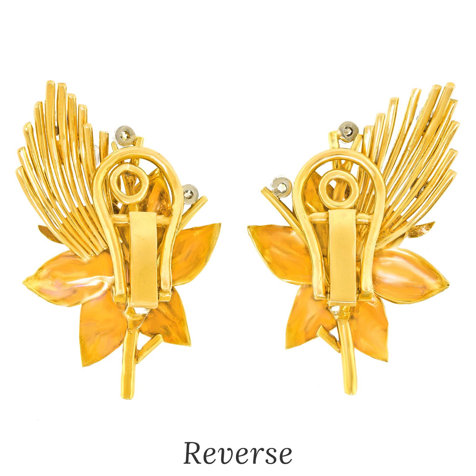 Orecchini floreali anni '60 in vendita 3