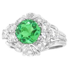 Sixties Frost Tourmaline & Diamond Ring