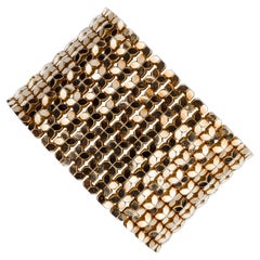 Retro Sixties Glam Mesh Bracelet in 18 Karat Yellow Gold