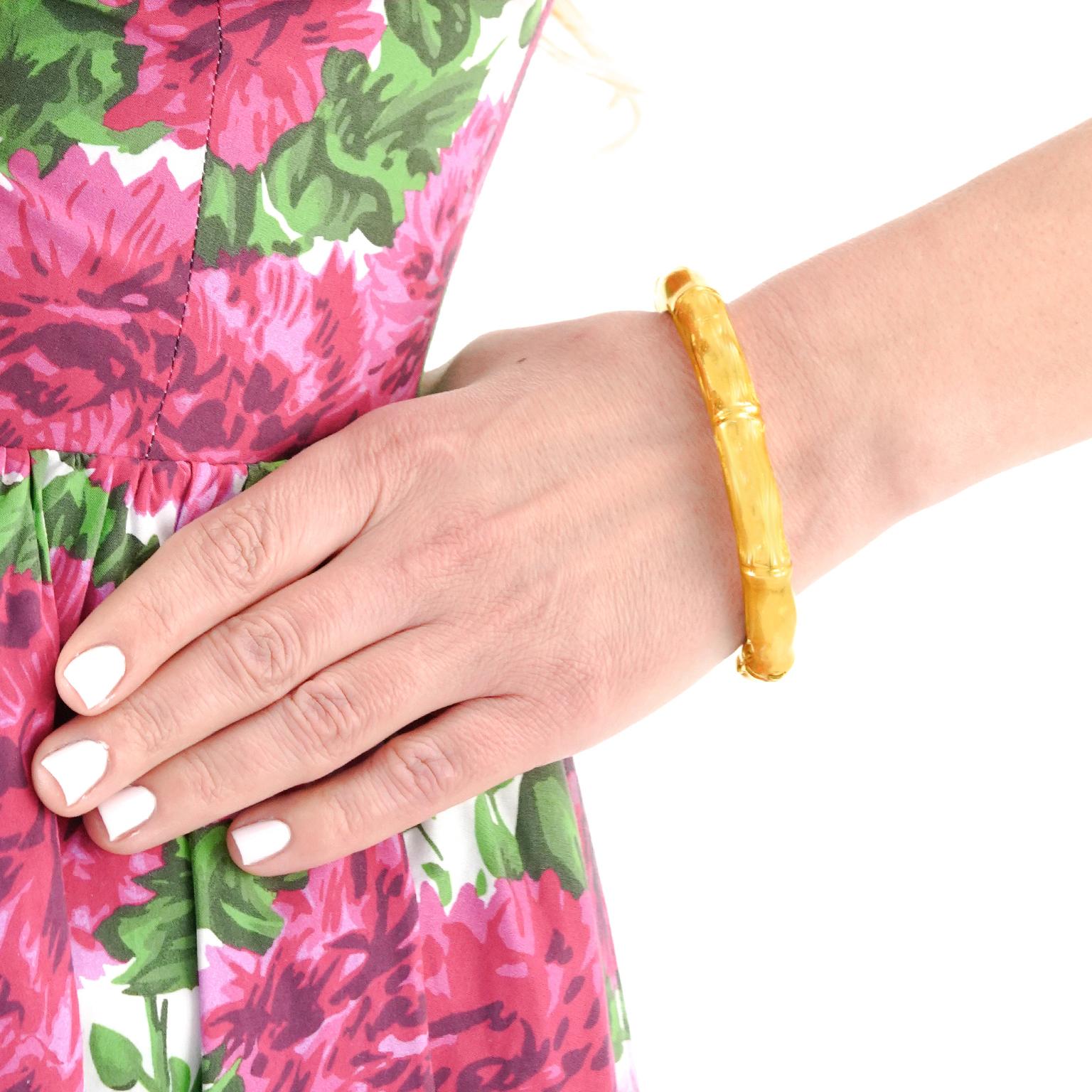Women's or Men's Sixties Gold Bamboo Bangle For Sale