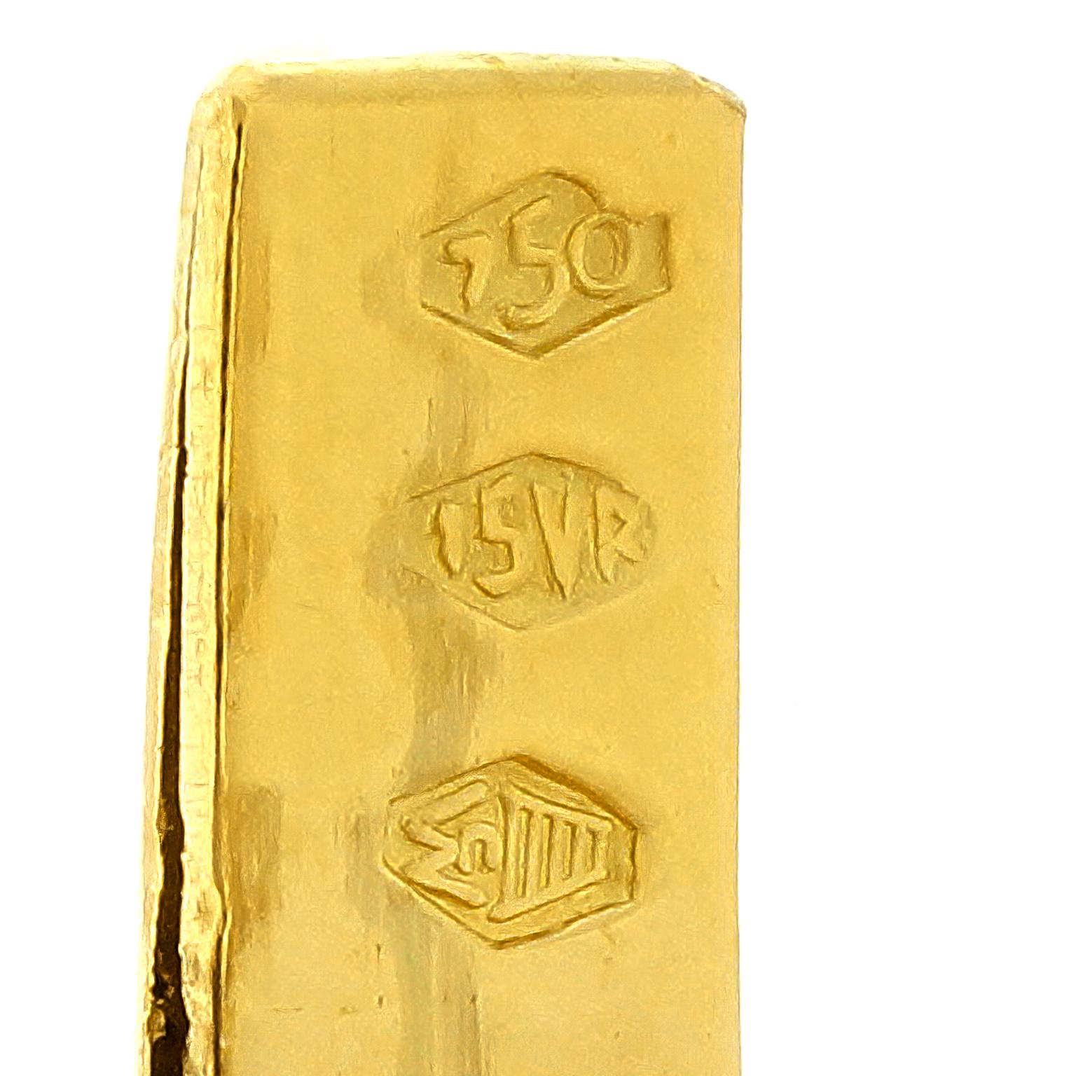 Sixties Gold Bamboo Bangle For Sale 1