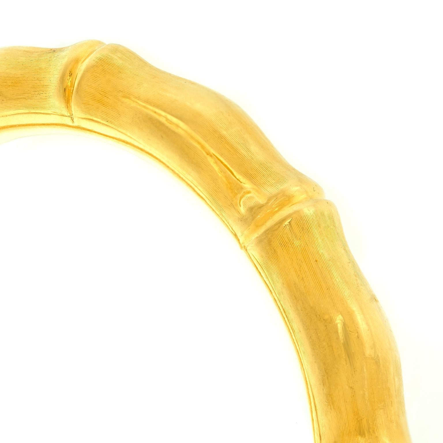 Sixties Gold Bamboo Bangle For Sale 3