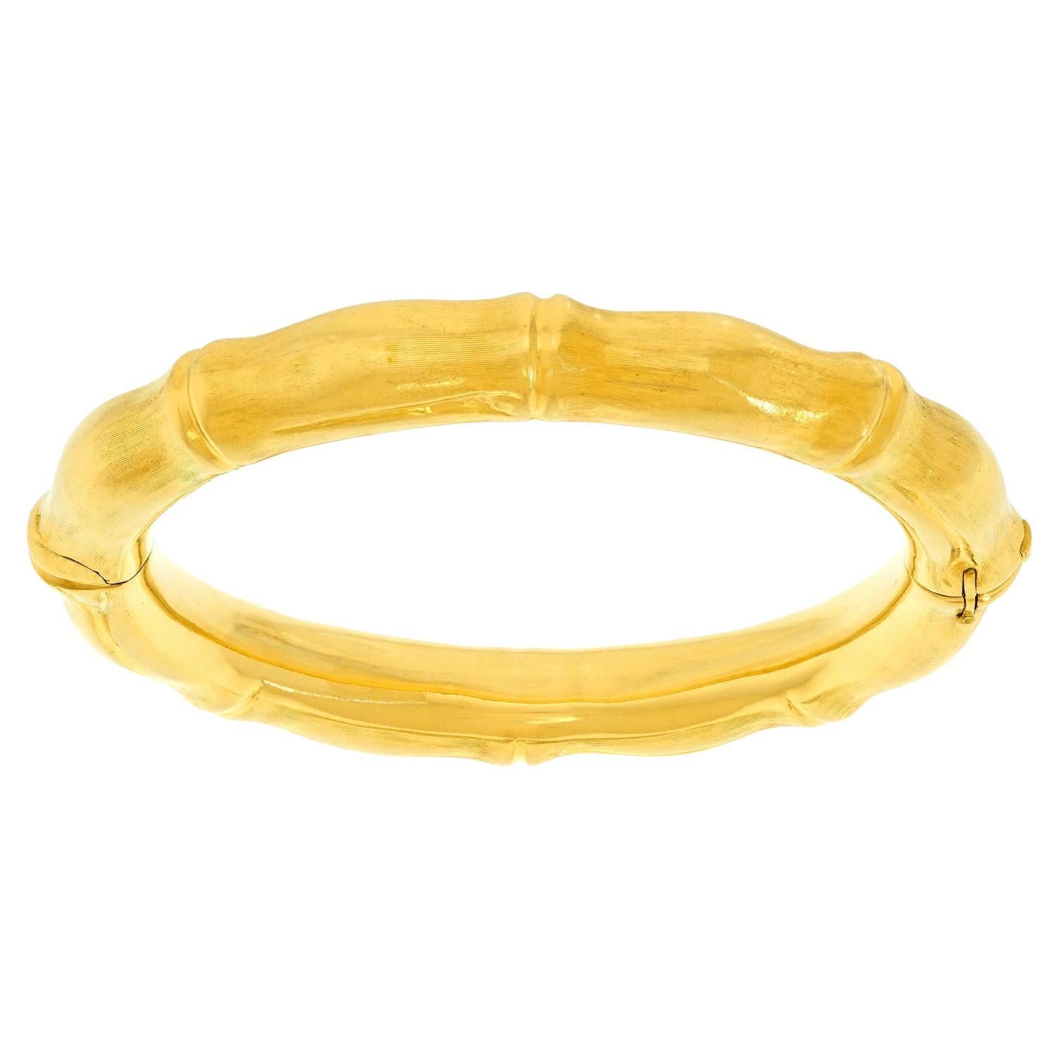 Sixties Gold Bambus Armreif