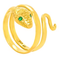 Retro Sixties Gold Snake Ring