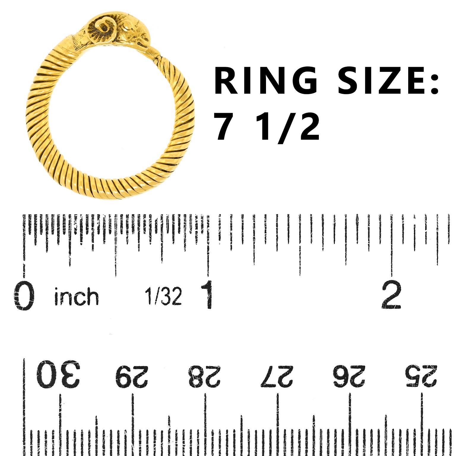 Sixties Hi-Karat Greek Ram's Head Ring For Sale 1