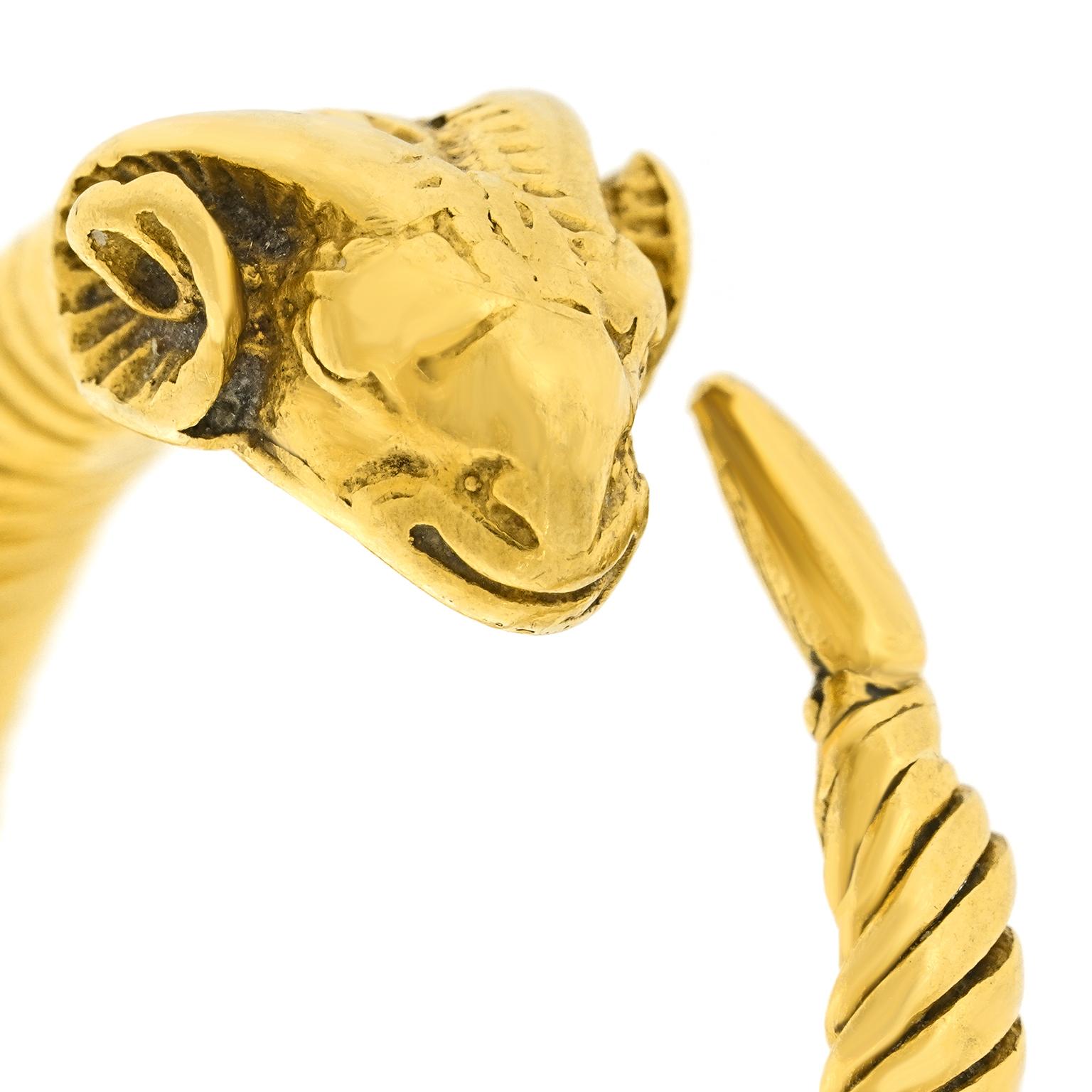 Sixties Hi-Karat Greek Ram's Head Ring For Sale 2