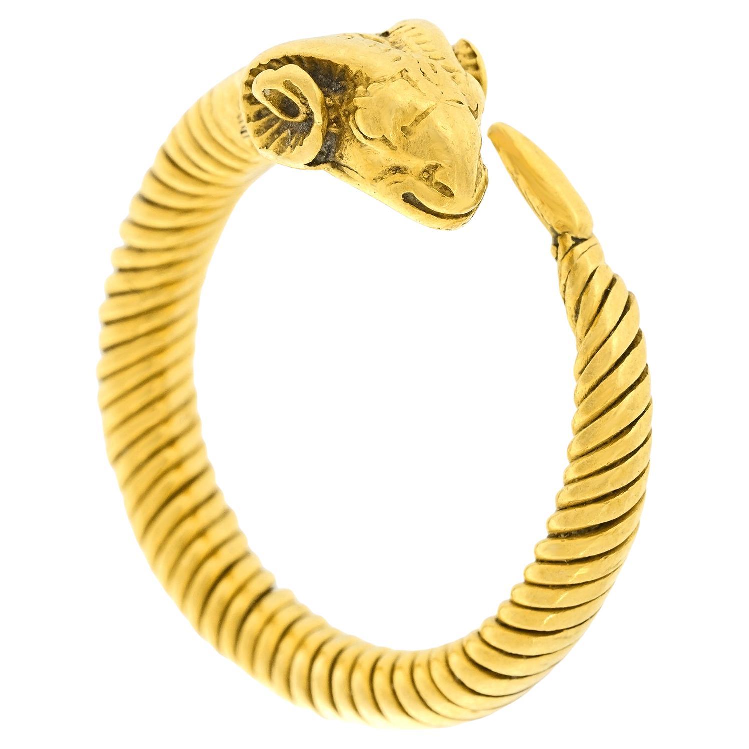 Sixties Hi-Karat Greek Ram's Head Ring
