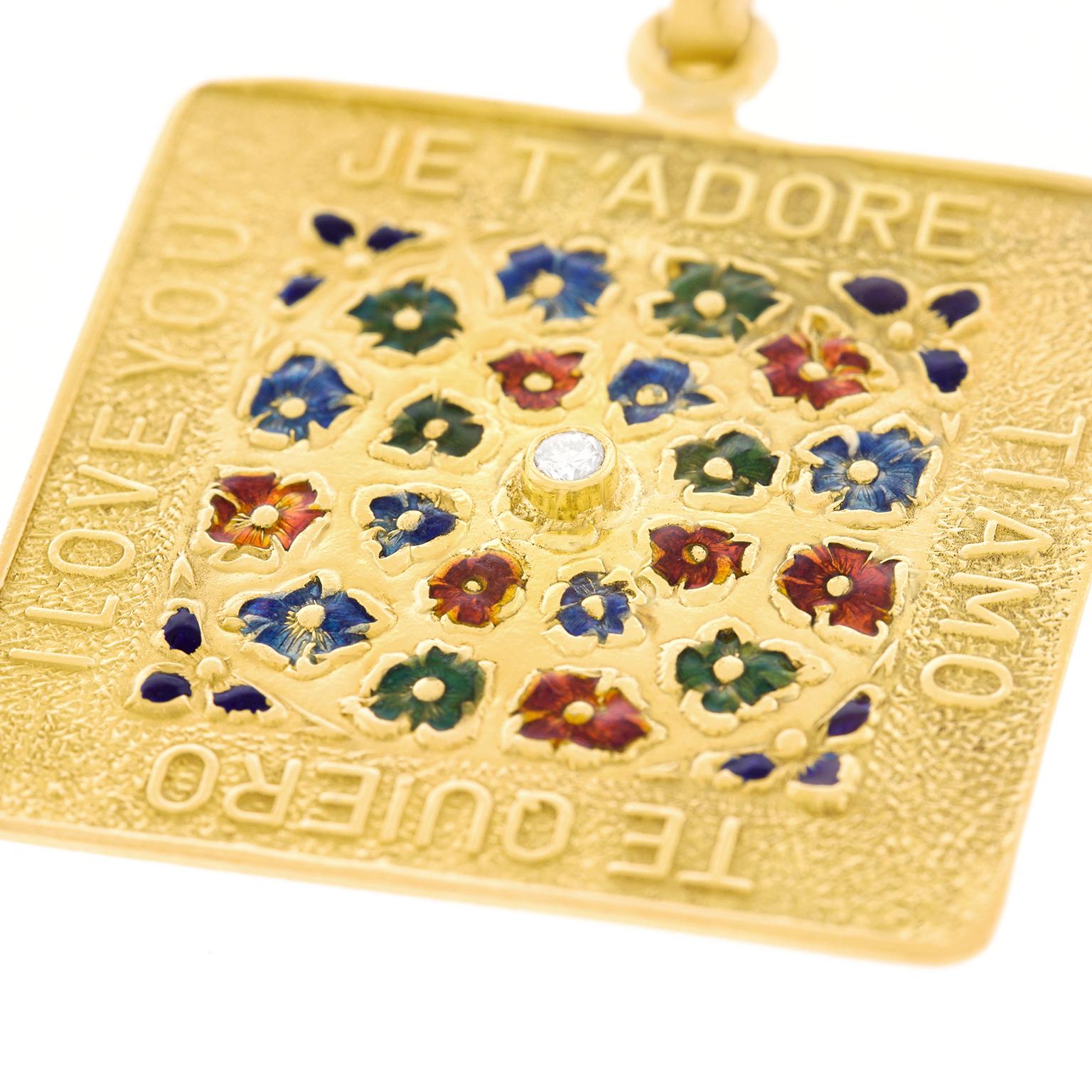 1960 “I Love You” in Four Languages Pendant 4