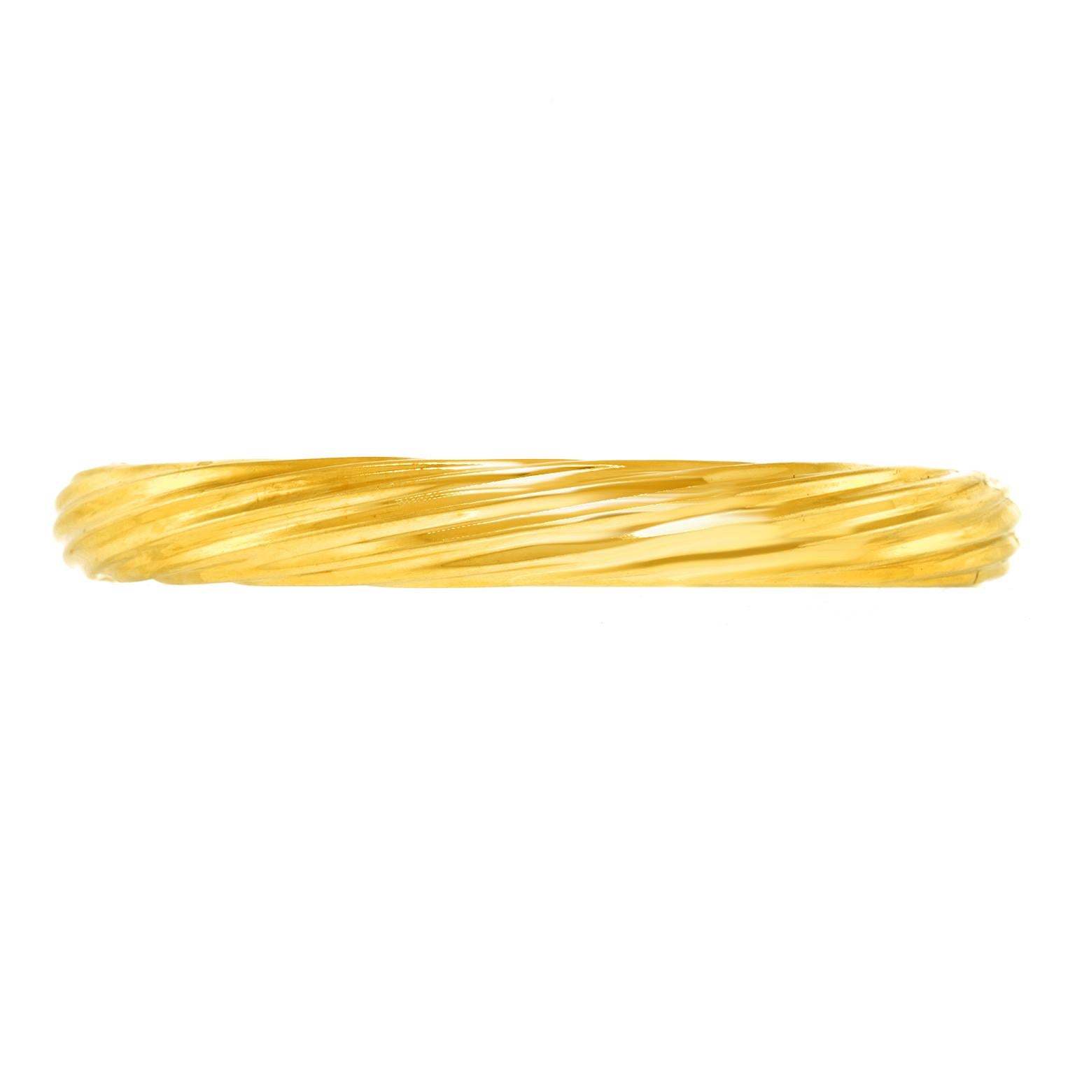 Sixties Italian Cable Twist Gold Bracelet For Sale 6