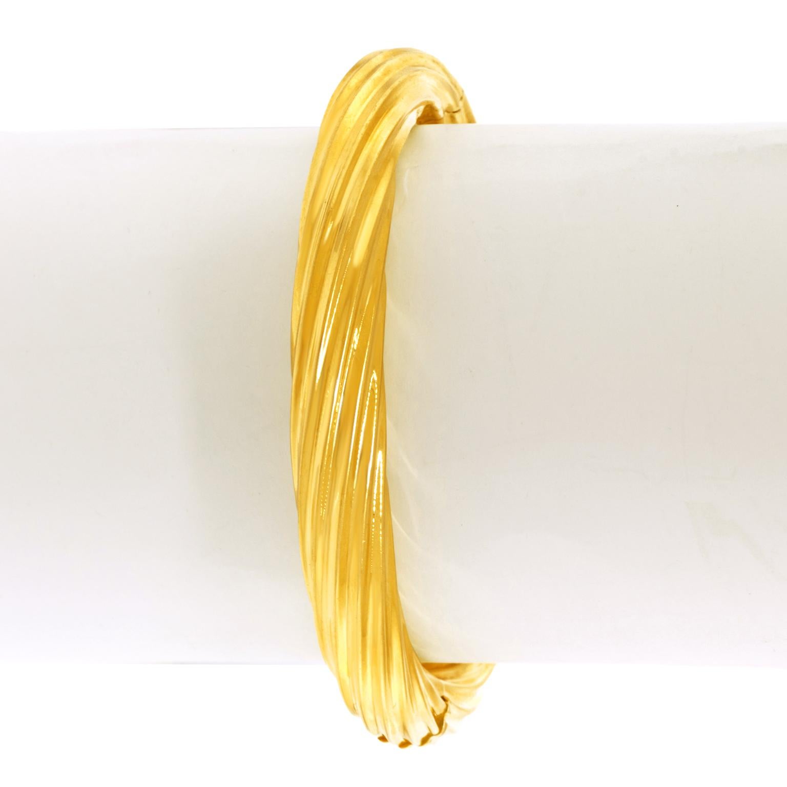 Sechziger Jahre Italienisch Kabel Twist Gold-Armband im Zustand „Hervorragend“ in Litchfield, CT