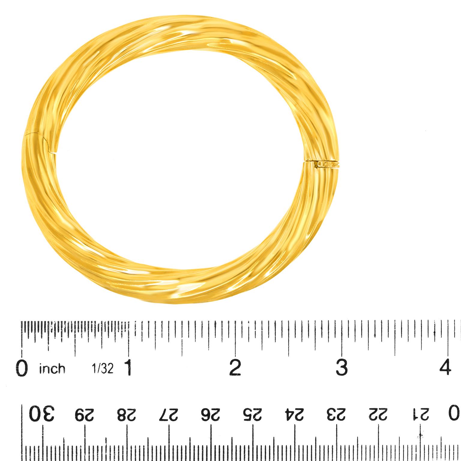 Sechziger Jahre Italienisch Kabel Twist Gold-Armband im Angebot 1